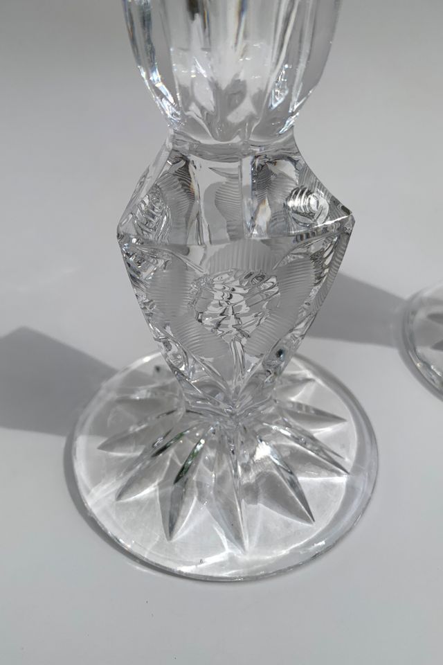 Vintage Cut Crystal Candle Holder Set Selected by SharpLilTeeth #1