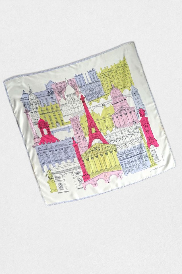 1959 Signed Parisian Scenic Illustrated Silk Scarf Avril A Paris Selected by MARMALADE #3