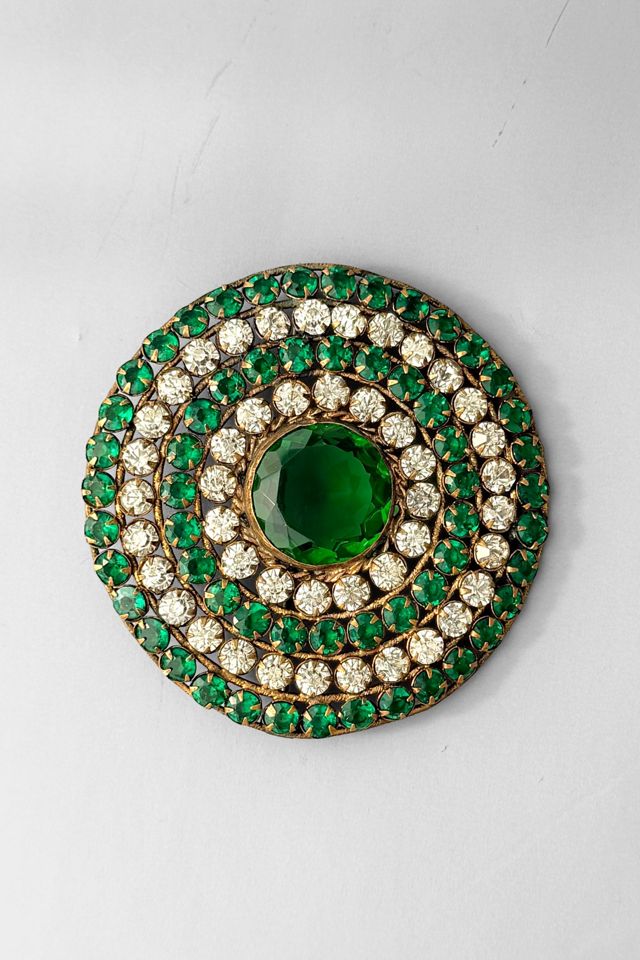 30s Art Deco Giant Glass Rhinestone Target Brooch Selected by MARMALADE #1