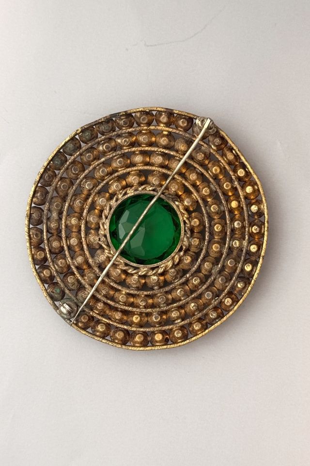 30s Art Deco Giant Glass Rhinestone Target Brooch Selected by MARMALADE #2