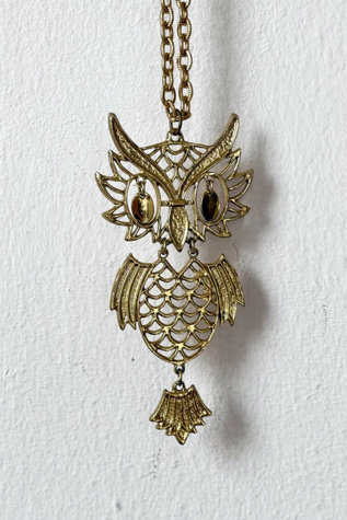 70s Large Vintage Articulating Owl Pendant Selected by MARMALADE