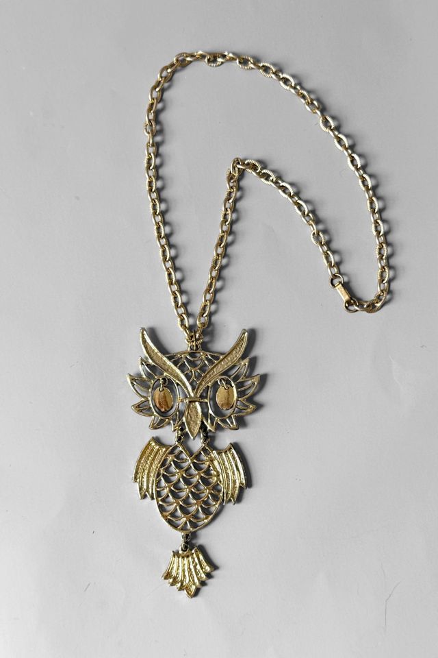 70s Large Vintage Articulating Owl Pendant Selected by MARMALADE #2