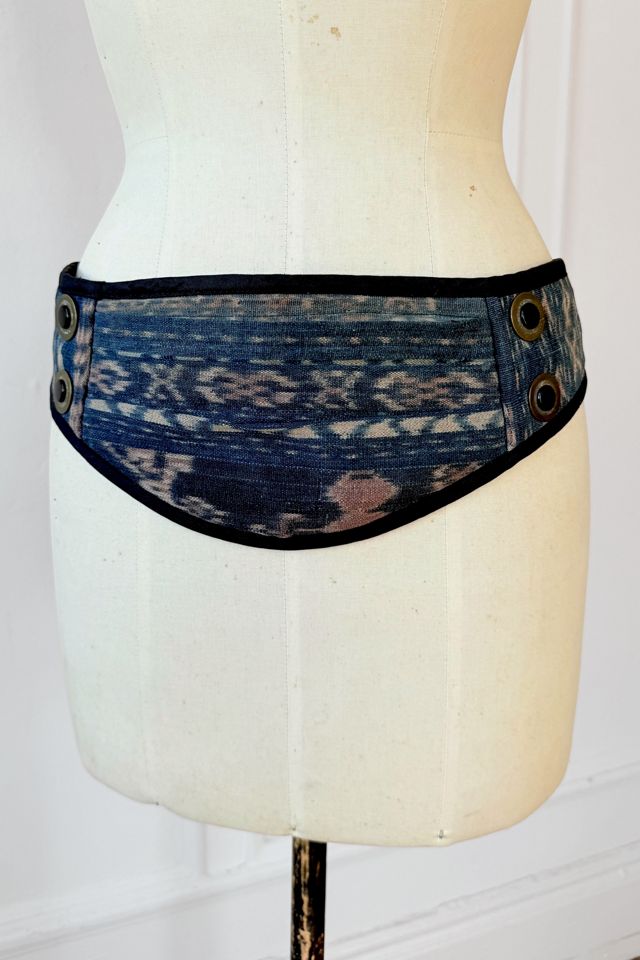 80s Vintage Ikat Woven Fabric Belt with Hidden Pocket Selected by MARMALADE #2