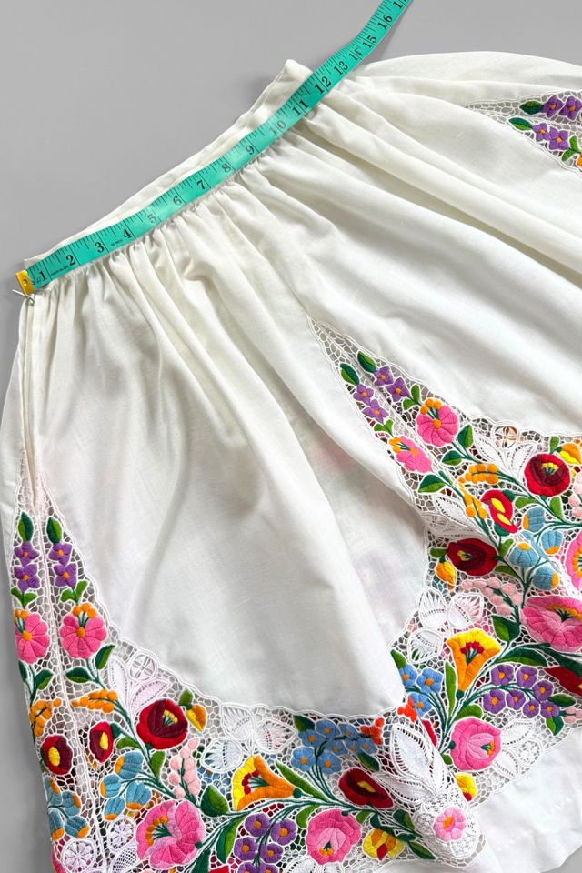 Vintage Embroidered Openwork Gathered Skirt Selected by MARMALADE #3