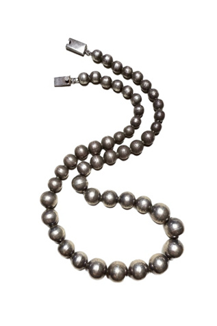 Vintage Chunky Sterling Silver Graduated Pearl Necklace Selected by Lux Revival