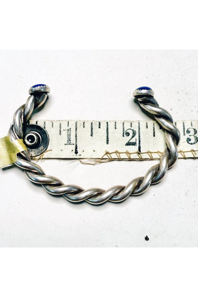 Vintage Sterling Twisted Wire Bracelet with Lapis Selected by Lux Revival #2