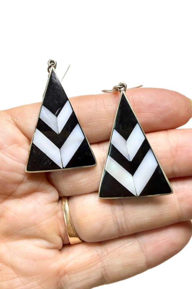 Vintage Mosaic Chevron Dangle Earrings Selected by Lux Revival #1