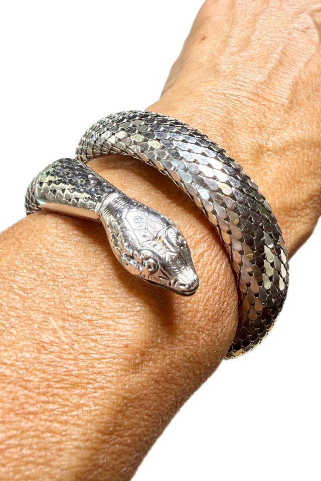 Vintage  Silver Mesh Snake Wrap Bracelet Selected by Lux Revival #1