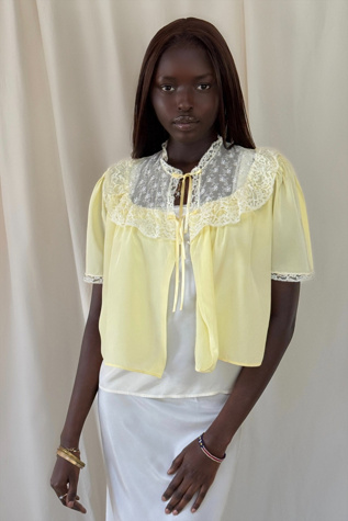 Vintage 1930's Silk Rayon Bed Jacket Layering Top Selected By Afterlife Boutique
