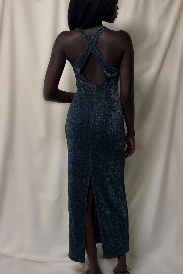 Vintage 1990's Cross-back Stretch Lurex Maxi Dress Selected By Afterlife Boutique #2