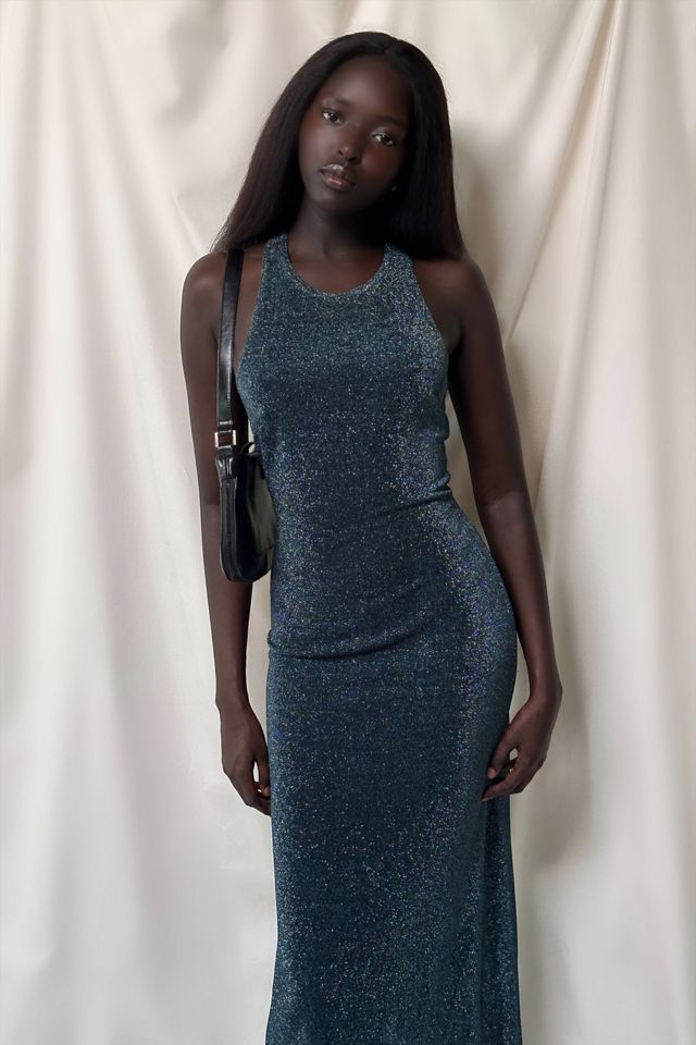 Vintage 1990's Cross-back Stretch Lurex Maxi Dress Selected By Afterlife Boutique #3