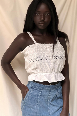 Vintage 1940's Cotton Eyelet Tank Top Selected By Afterlife Boutique
