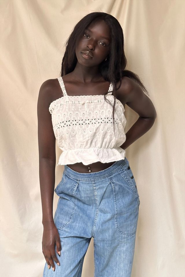 Vintage 1940's Cotton Eyelet Tank Top Selected By Afterlife Boutique #1
