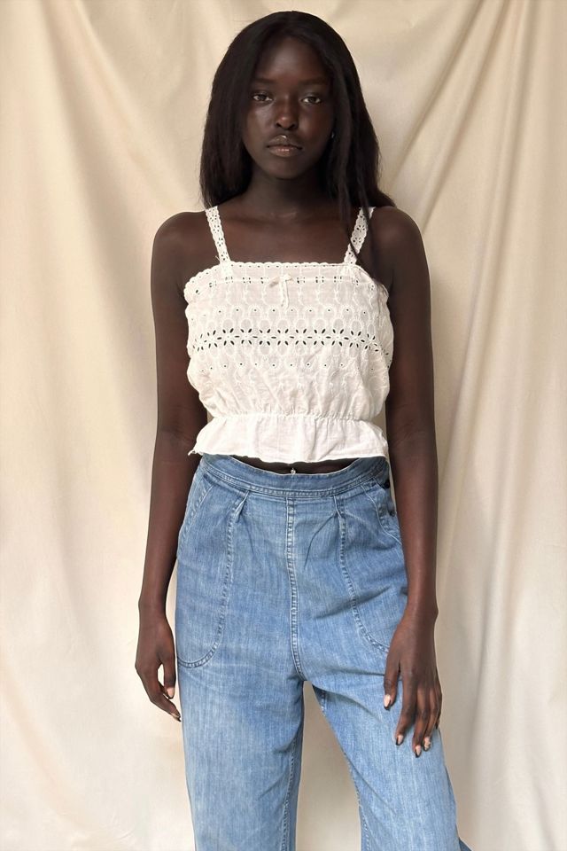 Vintage 1940's Cotton Eyelet Tank Top Selected By Afterlife Boutique #3