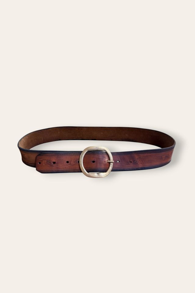 Vintage 1970's Leather Hand-Tooled Belt Selected By Afterlife Boutique #1
