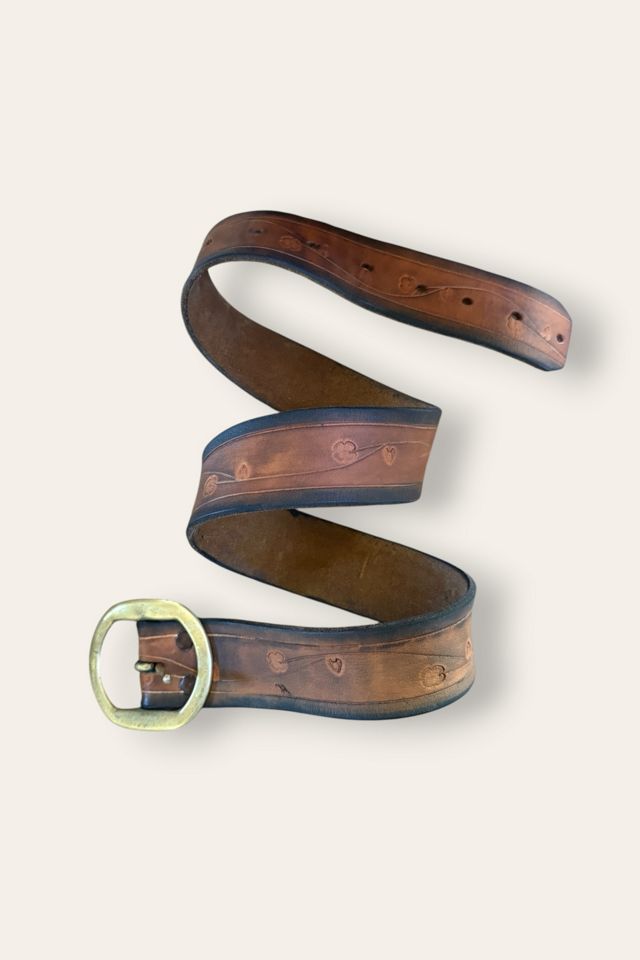 Vintage 1970's Leather Hand-Tooled Belt Selected By Afterlife Boutique #2