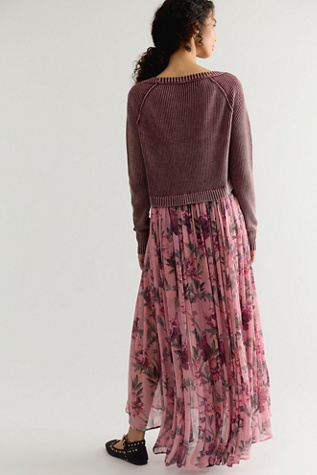 Женское платье Free People Love Song Maxi, цвет: Пудровый комбинированный — фото 2