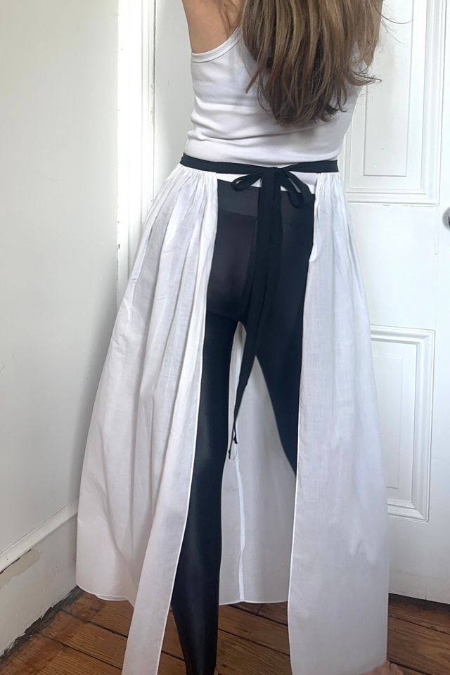 Vintage I. Magnin Calvin Klein White Wrap Skirt with Grosgrain Ribbon Selected by KA.TL.AK #2