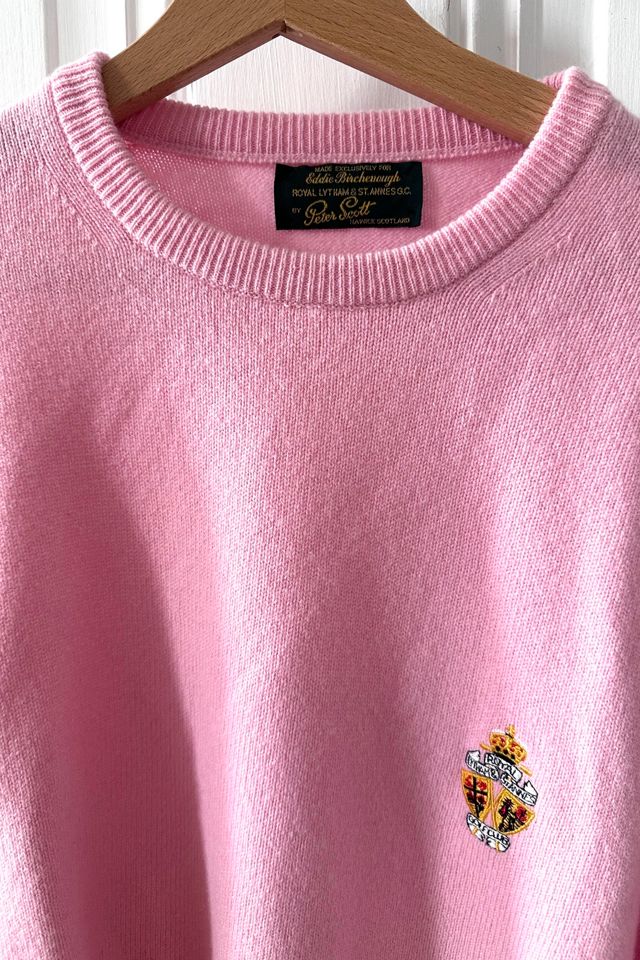 Preppy Pink Wool Royal Lytham and St. Annes Golf Club Sweater Selected by KA.TL.AK #2