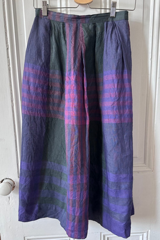 Vintage 1980’s Pleated Linen Madras Skirt Selected by KA.TL.AK