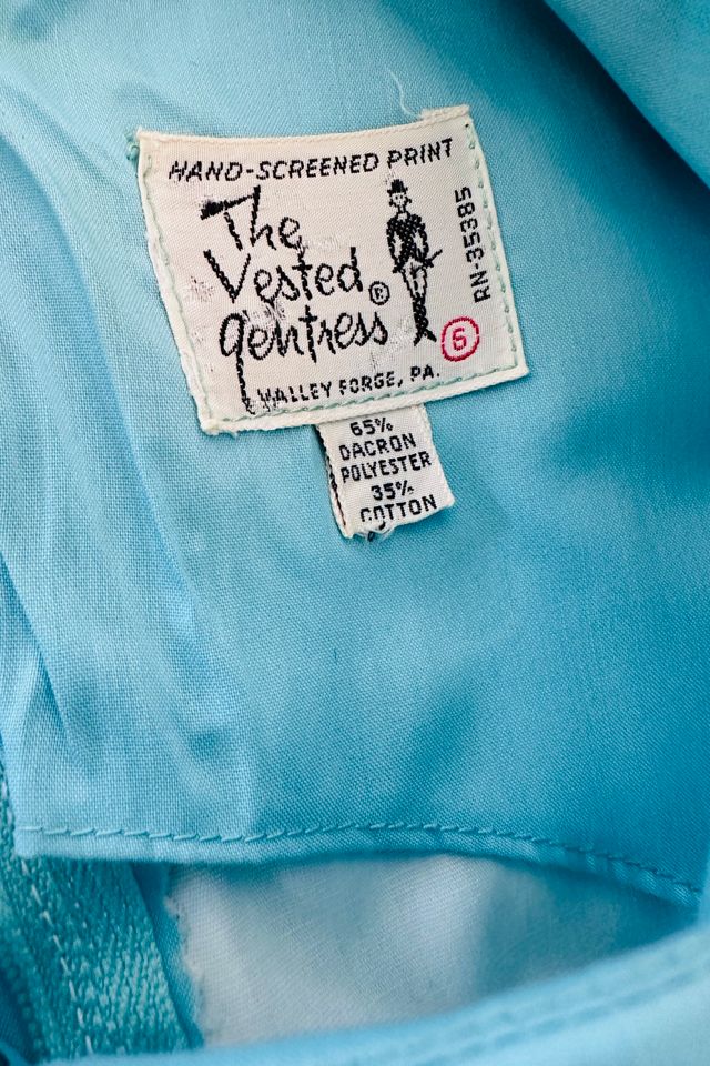 Vintage Preppy 1970’s Hand Screen Printed Maxi Dress with Turtle Motif Selected by KA.TL.AK #3