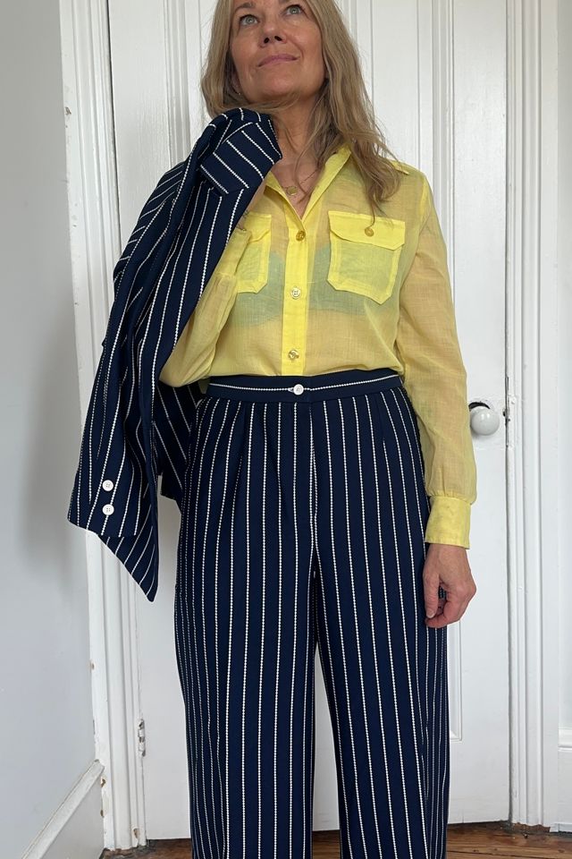 Vintage Buttery Yellow Semi Sheer Button Front Shirt Selected by KA.TL.AK #1
