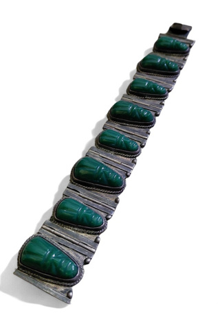Mexican Vintage Onyx Silver Bracelet Selected by Garbage Soup