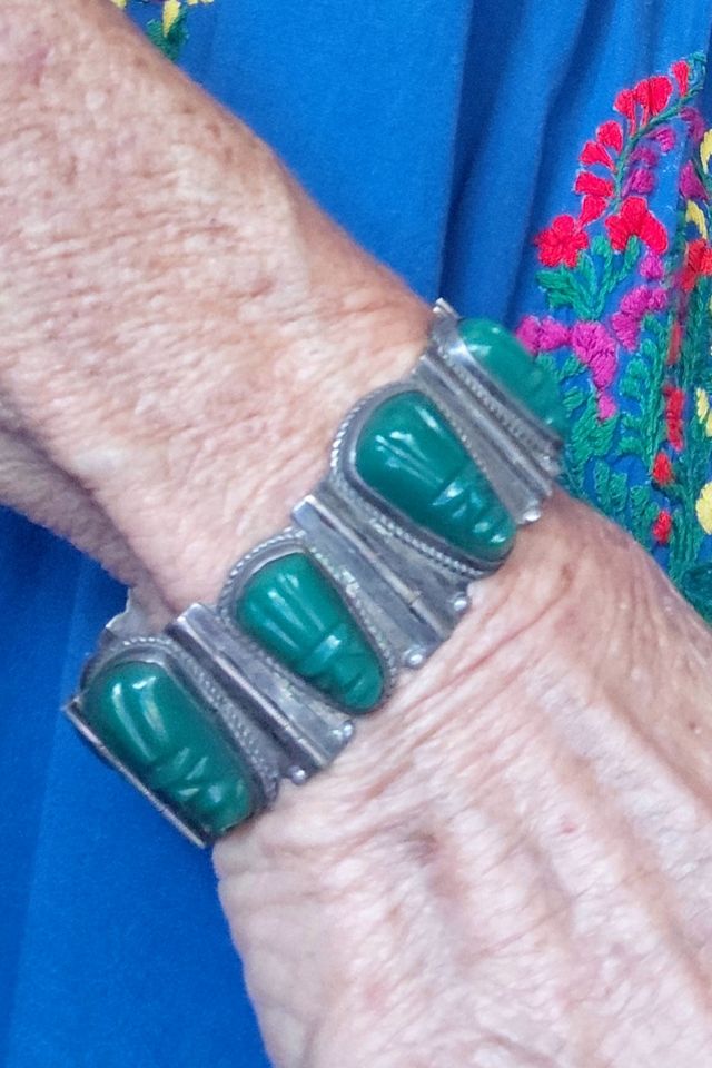 Mexican Vintage Onyx Silver Bracelet Selected by Garbage Soup #1