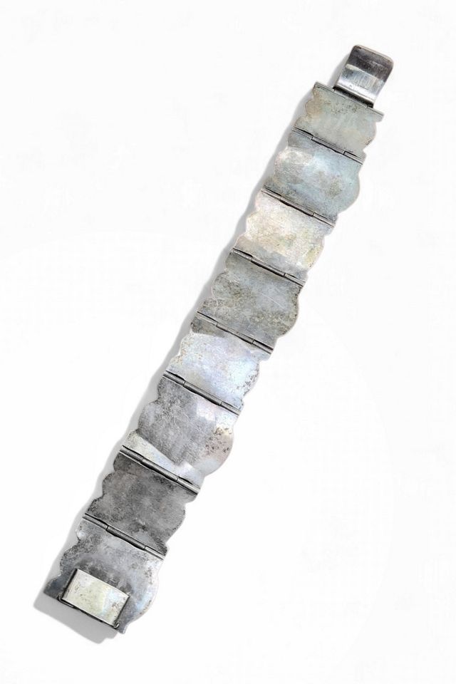 Mexican Vintage Onyx Silver Bracelet Selected by Garbage Soup #2