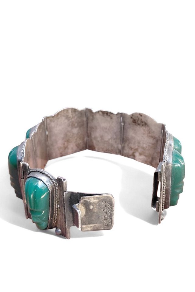 Mexican Vintage Onyx Silver Bracelet Selected by Garbage Soup #3