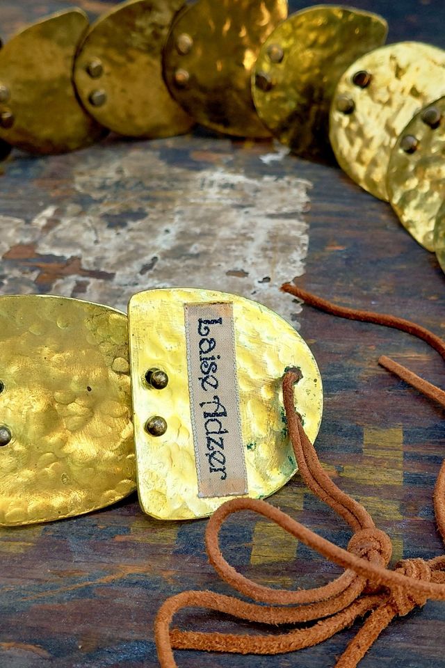 Laise Adzer Hammered Brass Medallion Belt Selected by Garbage Soup #3