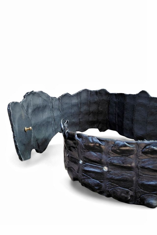 Black Crocodile Backstrap Belt Selected by Garbage Soup #2