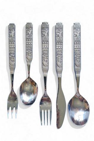 Norwegian 40 Piece Pewter Midcentury Flatware Set Selected by Garbage Soup