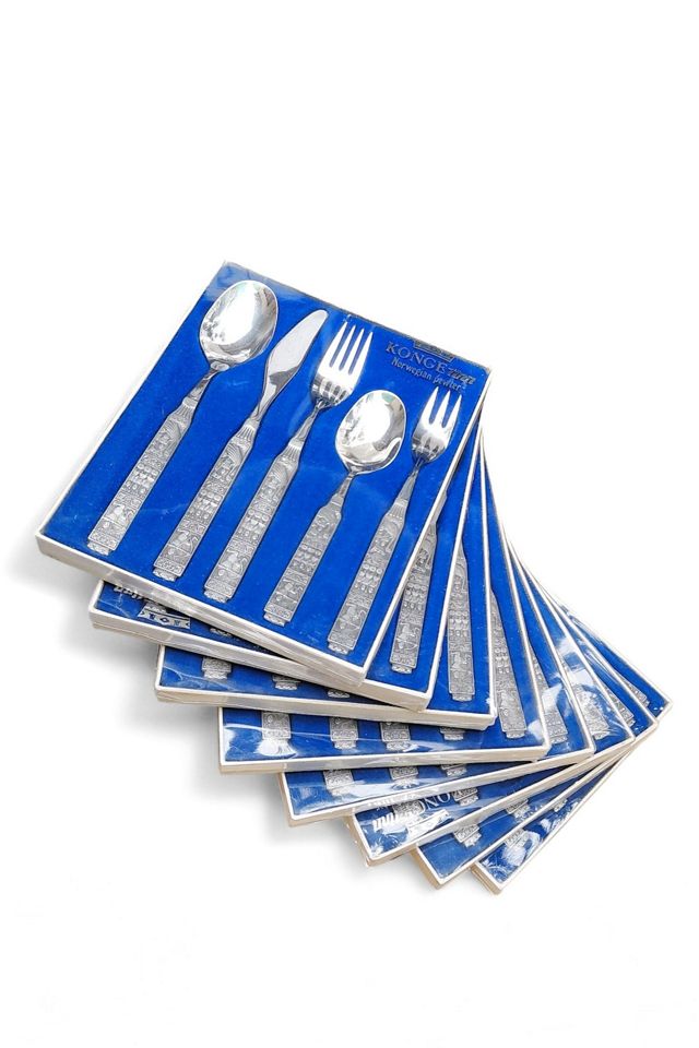 Norwegian 40 Piece Pewter Midcentury Flatware Set Selected by Garbage Soup #1