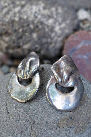 David Varsano Silver Clipon Earrings Selected by Garbage Soup