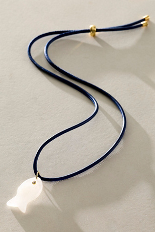 ALV Remi On Leather Cord Necklace at Free People in Blue