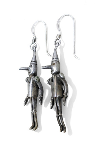 Женские серьги Garbage Soup Vintage Pinnochio Articulated Silver Selected, цвет: Серебряный — фото 2