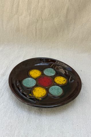 Vintage 70's Glazed Ceramic Trinket Dish Selected by Bohhaus
