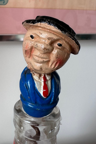 Vintage Hand Carved Man in Suit and Hat Corkscrew Selected by KA.TL.AK