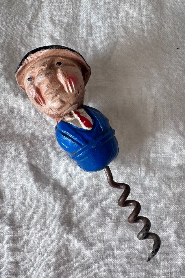 Vintage Hand Carved Man in Suit and Hat Corkscrew Selected by KA.TL.AK #1
