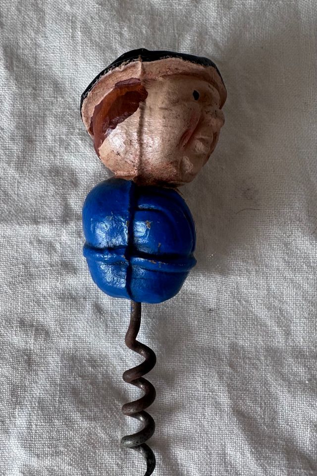Vintage Hand Carved Man in Suit and Hat Corkscrew Selected by KA.TL.AK #2