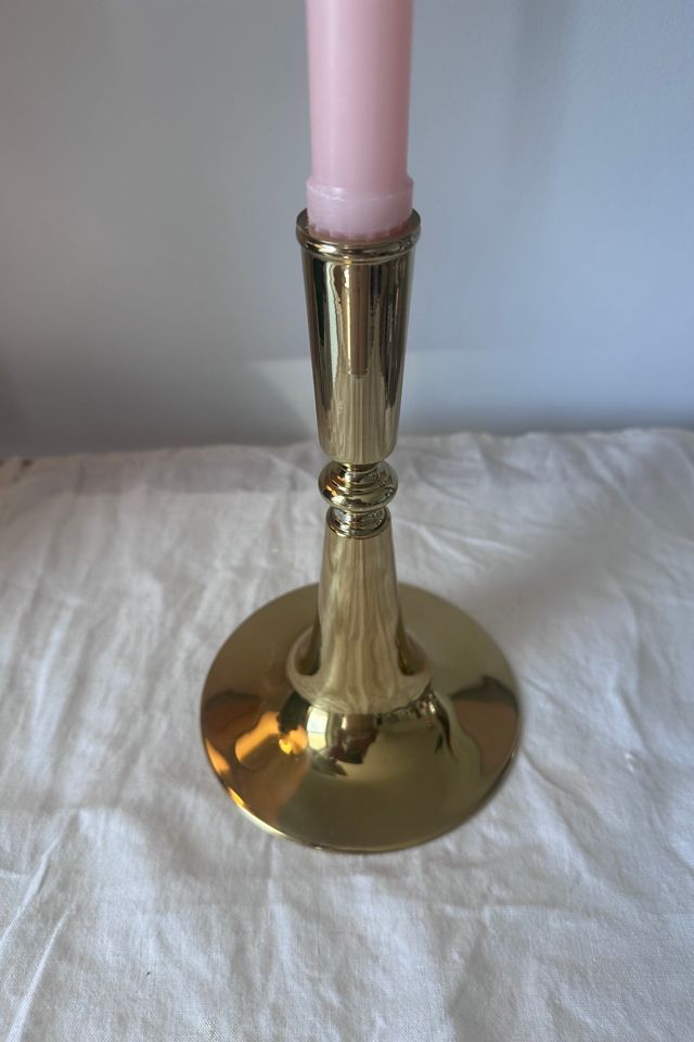 Vintage MCM Single Brass Trumpet Shaped Candlestick Selected by KA.TL.AK #3