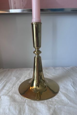 Vintage MCM Single Brass Trumpet Shaped Candlestick Selected by KA.TL.AK