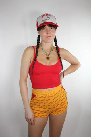 Vintage Coca Cola Yellow Cotton Shorties Selected By Moons + Junes Vintage