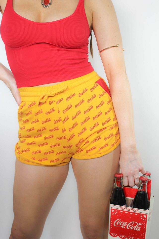 Vintage Coca Cola Yellow Cotton Shorties Selected By Moons + Junes Vintage #1