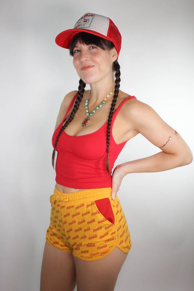 Vintage Coca Cola Yellow Cotton Shorties Selected By Moons + Junes Vintage #2