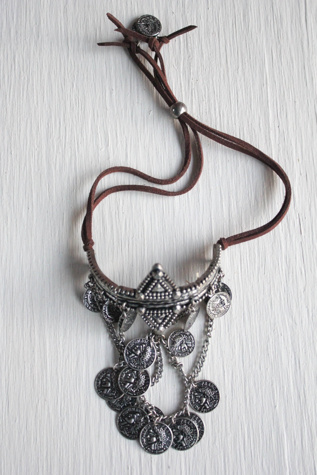 Vintage Boho Coin Dangle Adjustable Suede Arm Cuff Selected By Moons + Junes Vintage