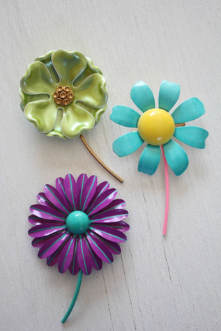 Vintage Flower Garden Brooch Lot (3-Piece Set) Selected By Moons + Junes Vintage