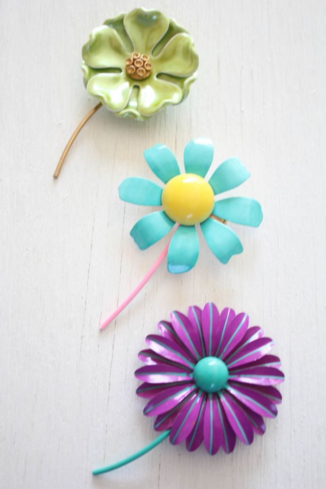 Vintage Flower Garden Brooch Lot (3-Piece Set) Selected By Moons + Junes Vintage #2