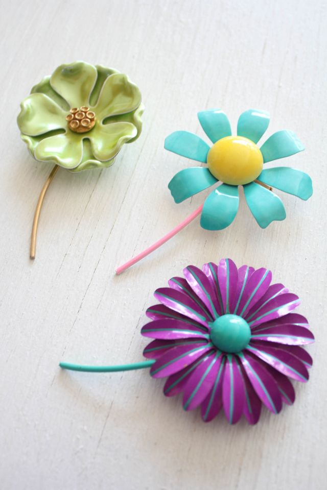 Vintage Flower Garden Brooch Lot (3-Piece Set) Selected By Moons + Junes Vintage #3